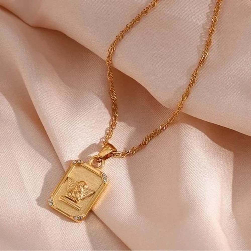 New Angel 18k Gold Pendant Necklace, NICE NECKLACE, CUTE NECKLACE - Picture 2 of 5